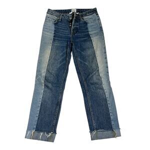 BDG Urban Outfitters Jeans Women's W25 L32 Patchwork Blue Jessye Straight Leg